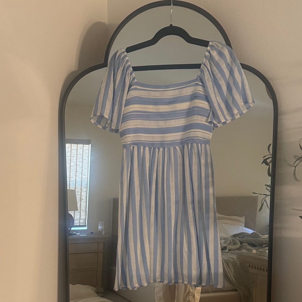 Lauren Conrad Blue and White Striped Dress
